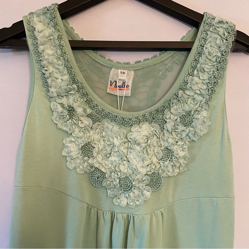 NWT Noelle tank dress lace back color is sage size is small/medium